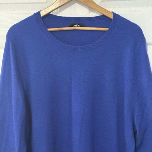 Lands’ End Women’s Plus Size 2X 100% Cashmere Royal Blue Crewneck Sweater - Picture 3 of 7